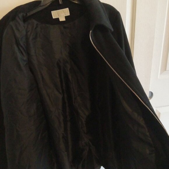 Michael Kors Wool Blend Collared Zip Front Coat - Picture 4 of 10